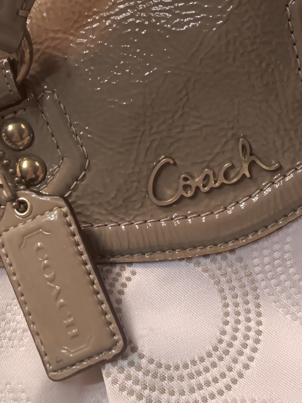 Coach Ashley Dotted Op Art North South convertible satchel shoulder bag purse - Picture 13 of 16